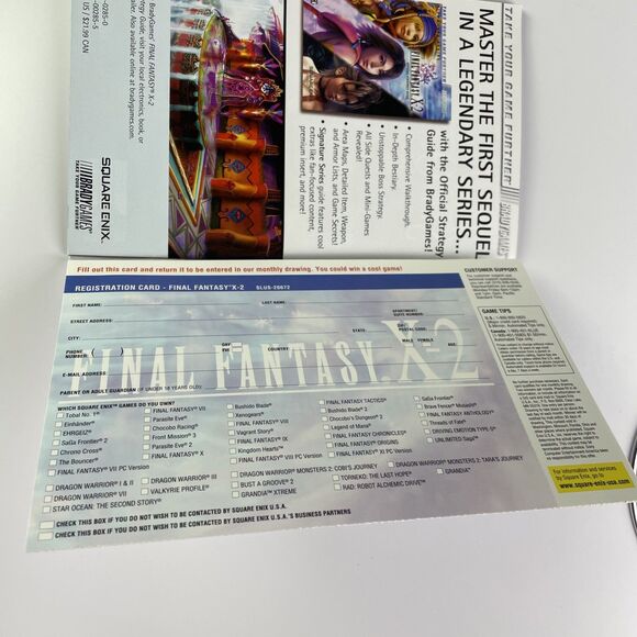 Final Fantasy X-2 (Sony PlayStation 2, 2003) PS2 Complete with Registration Card - Picture 6 of 12